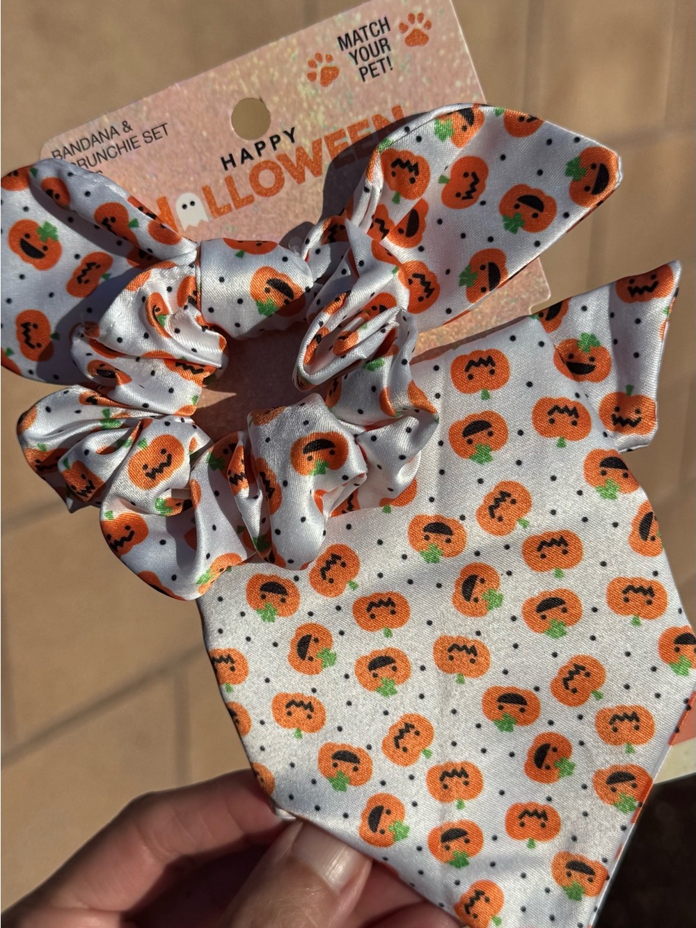 Pet Mom Halloween Match Your Pet bandanna and scrunchie